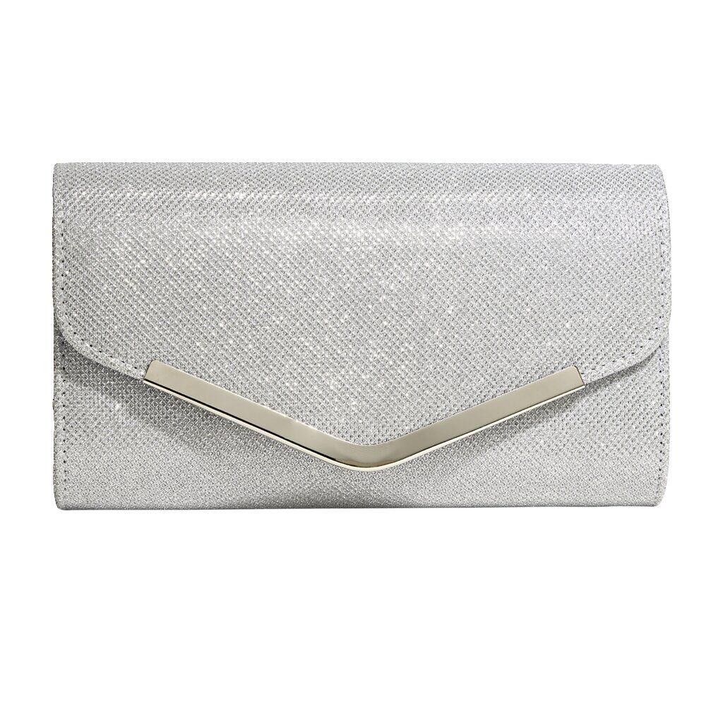 Sac pochette femme strass avec bandoulière chaîne amovible - 2 modèles noir ou doré
