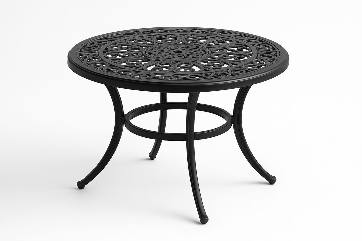 Runder Gartentisch Metall Schwarz Ø100 cm