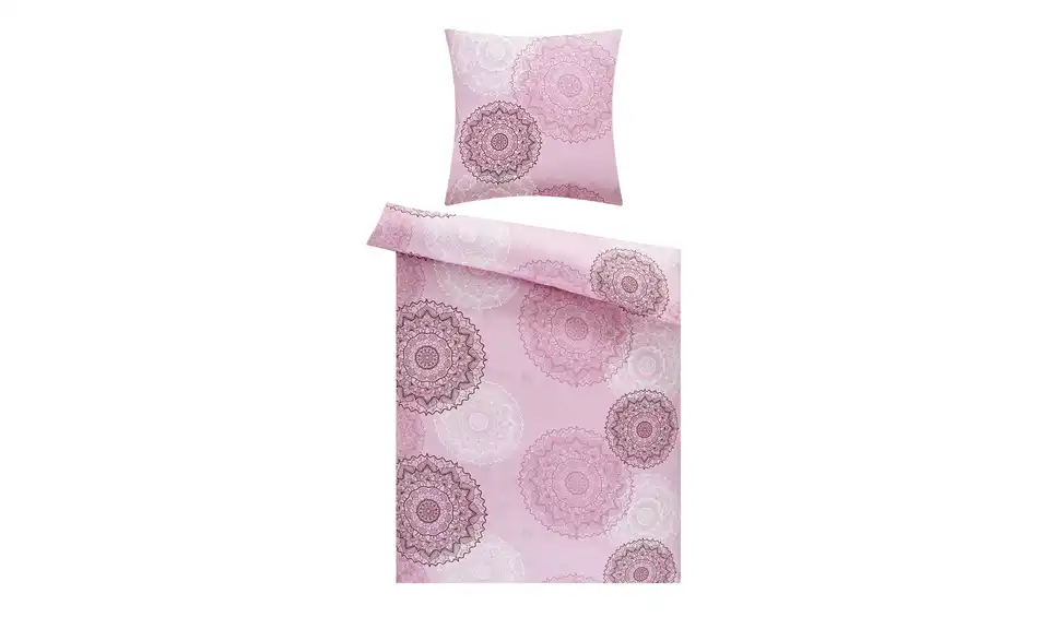 Satin Bettwäsche Ornament rosé