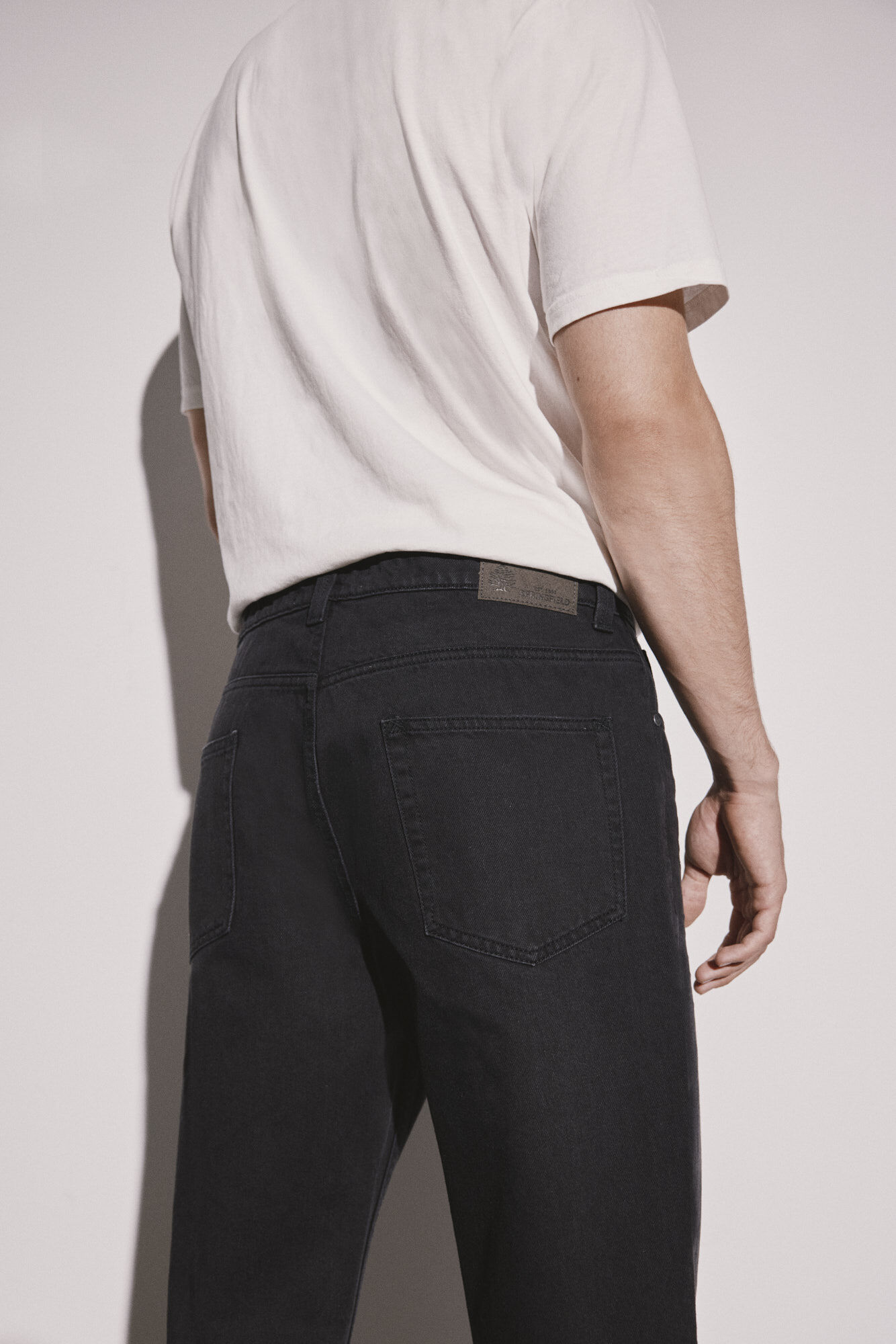 jeans preto lavado casual regular
