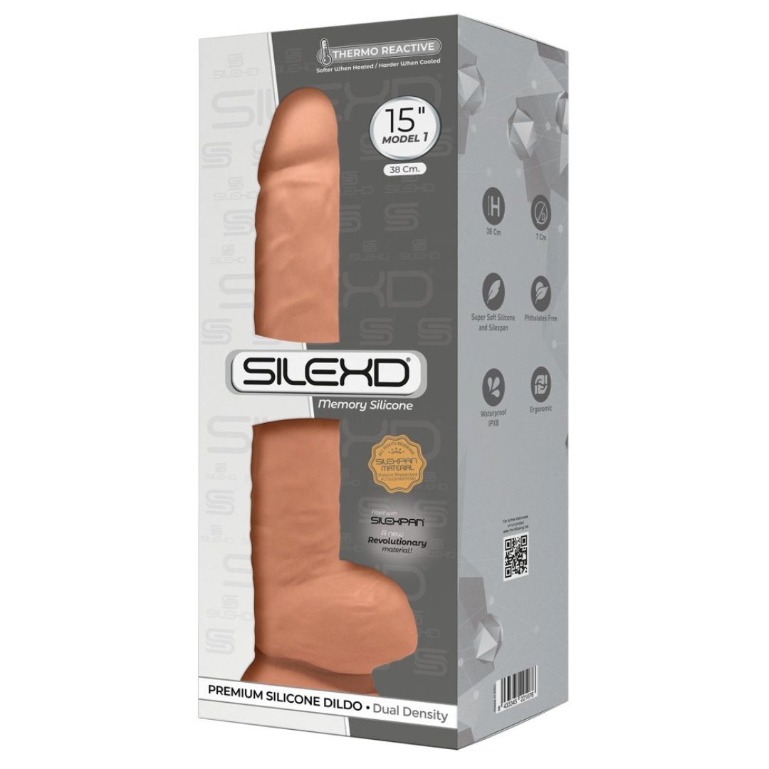 Naturdildo aus Memory Silikon, 38cm | mit Saugfuß | SILEXD