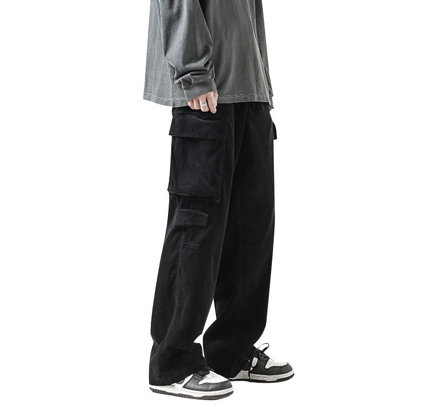 Ffodia - High Waist Washed Wide Leg Cargo Jeans