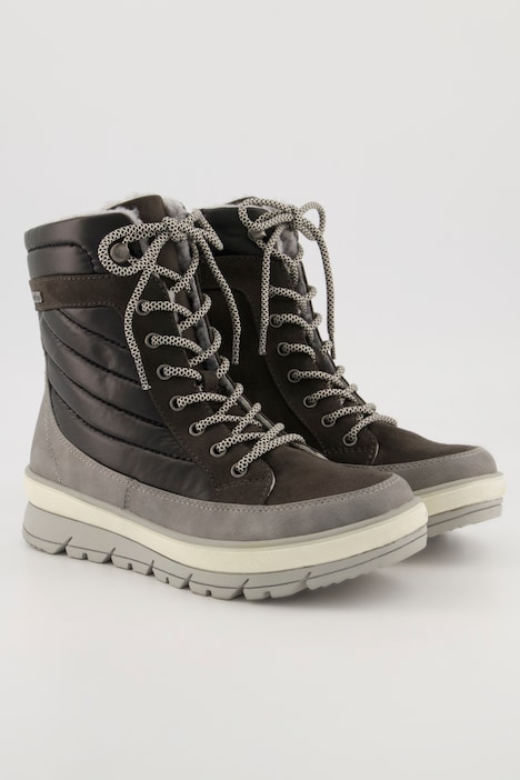 Schnür-Boots, Jana Shoes, recycelt, Lederoptik, Weite H
