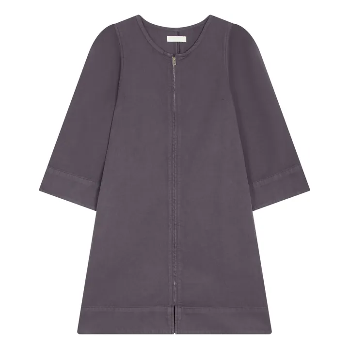 SMALLABLE BASICS Robe Zippée Femme Manches Larges en Denim | Gris anthracite