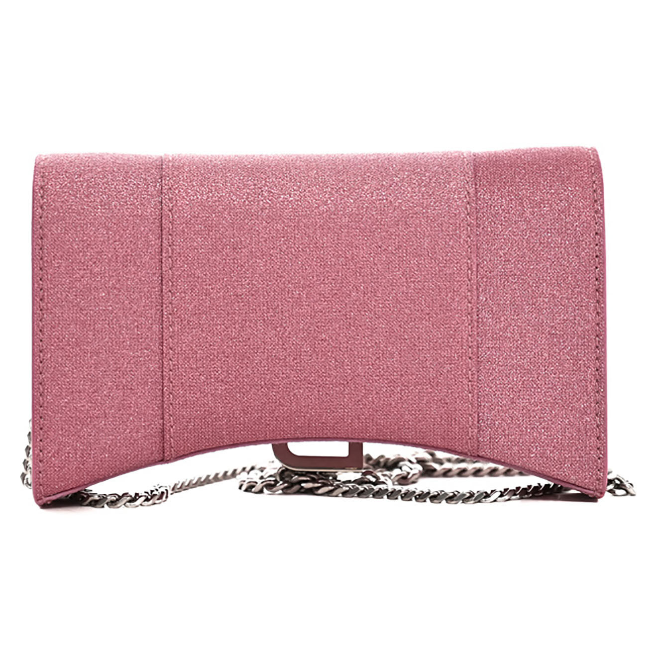 Balenciaga Mini sac Hourglass XS Wallet on chain Paillettes rose - Neuf avec étiquette - L.17.5 cm