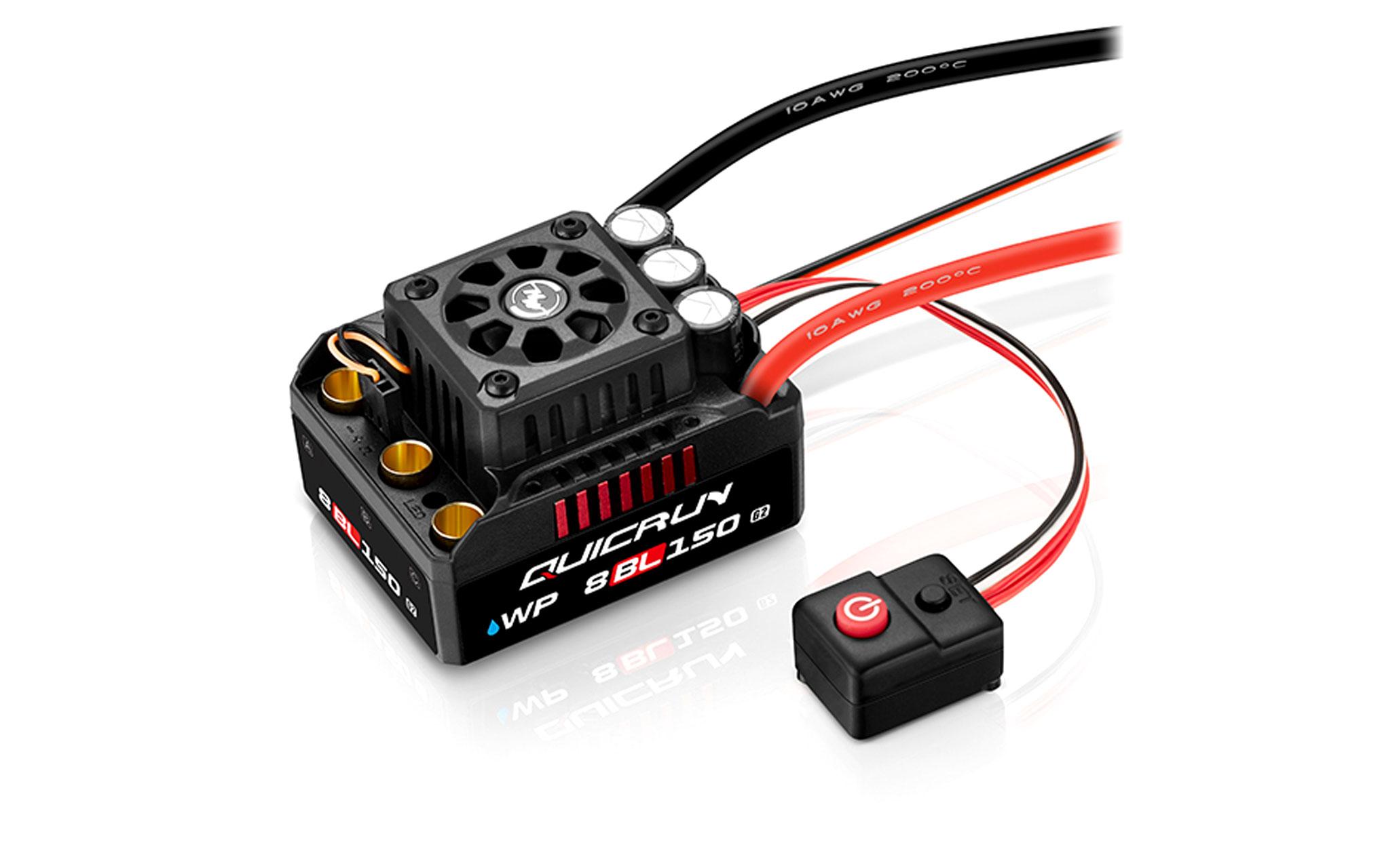 Brushless Regler QuicRun WP8BL150 G2 150A, 3-6SWasserdichter Brushless Sensorless ESC für RC-Fahrzeuge im Massstab 1:8