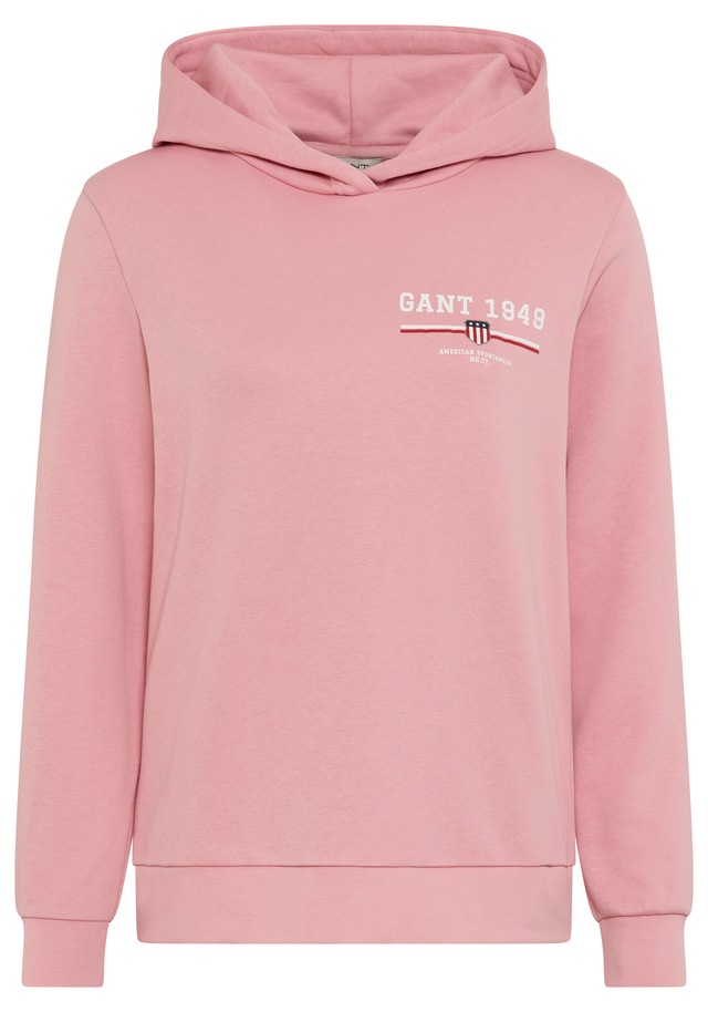 Gant Hoodie »REG GRAPHIC HOODIE«, gerippte Abschlüsse, Kapuze ohne Kordel