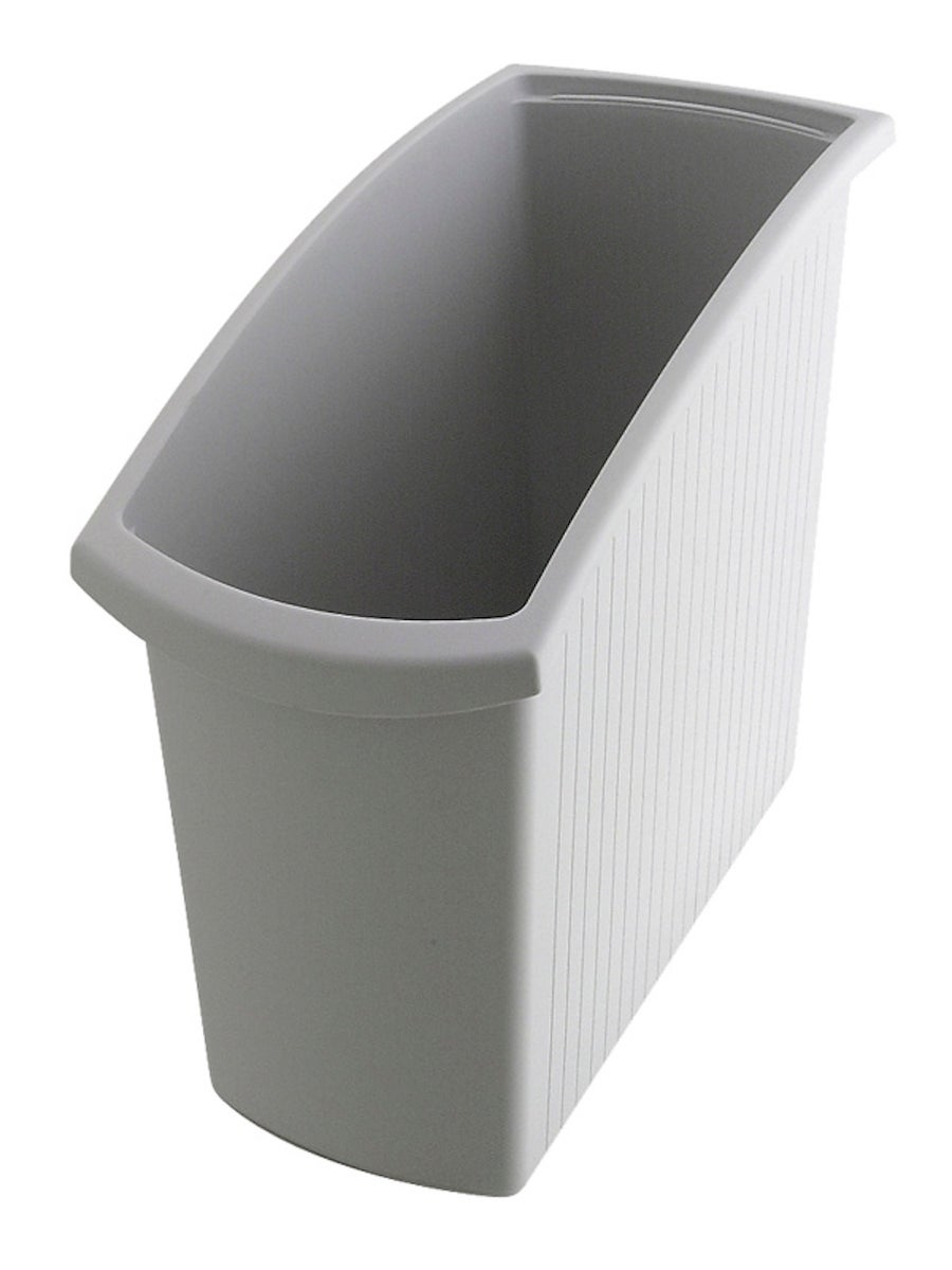 PROREGAL Voordeelset 4x Rechthoekige kunststof afvalbak 18 liter HxBxD 34,5 x 19,4 x 45 cm Grijs