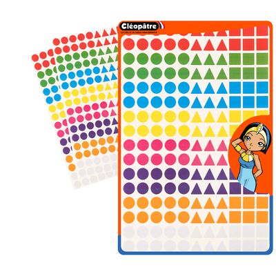 Cléopâtre - 528 gommettes géométriques - 8 couleurs - repositionnables