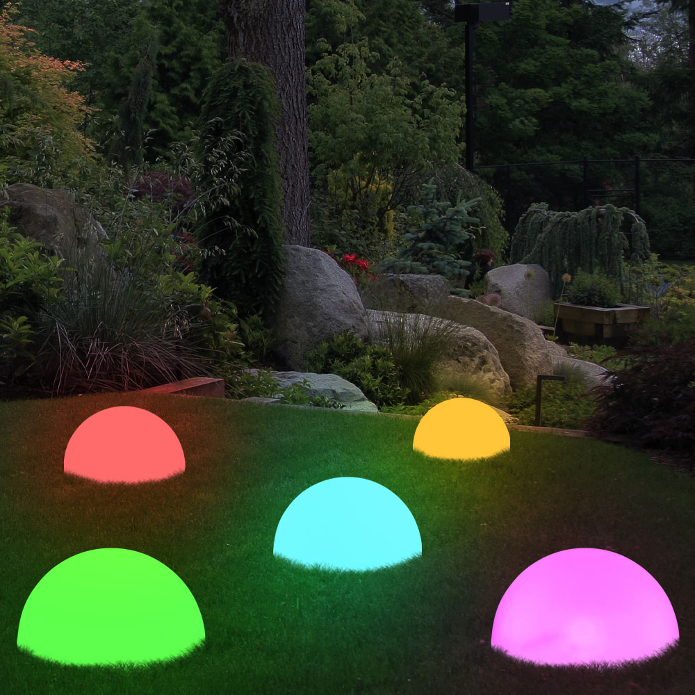 5er Set RGB LED Solarleuchten, Kugel, Farbwechsel, L 475 cm