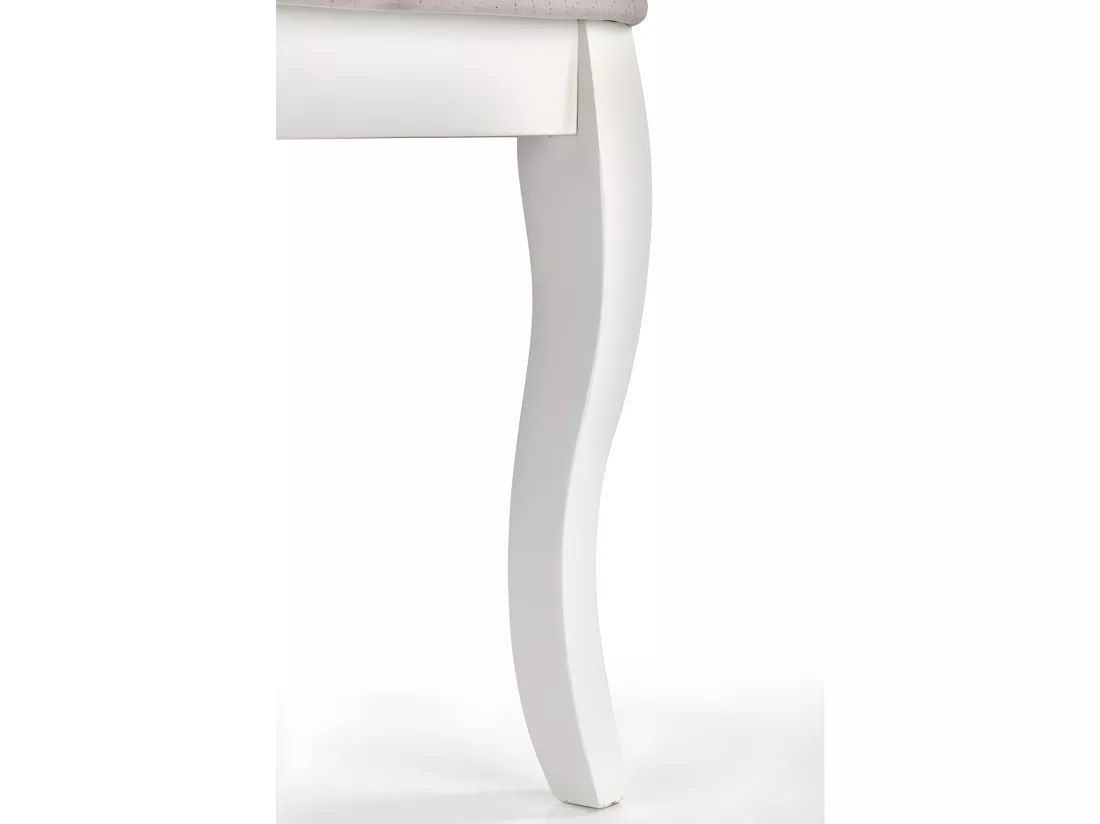 Chaise médaillon blanche et grise en bois Louis
