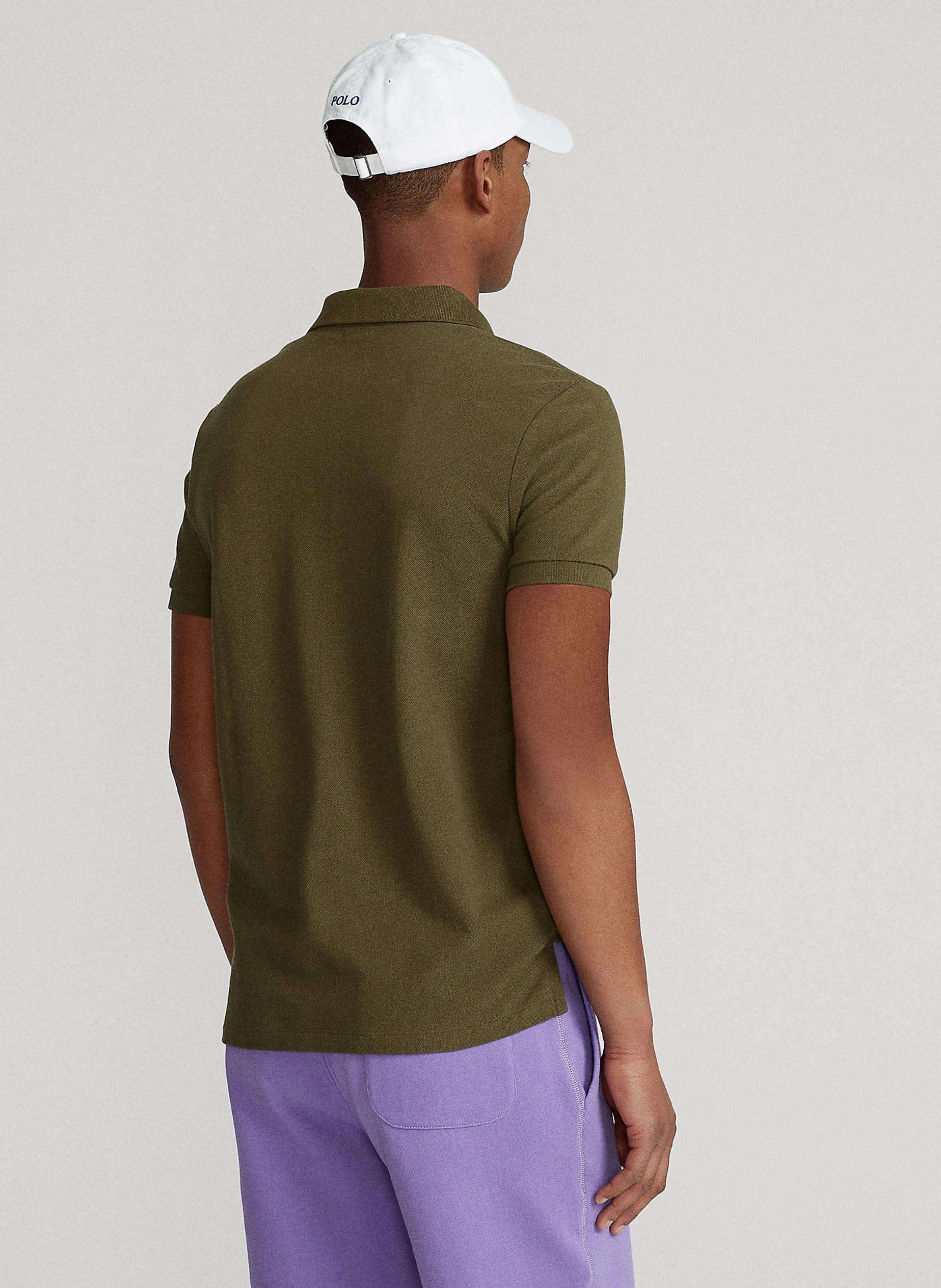 Polo slim-fit en coton piqué | Kaki