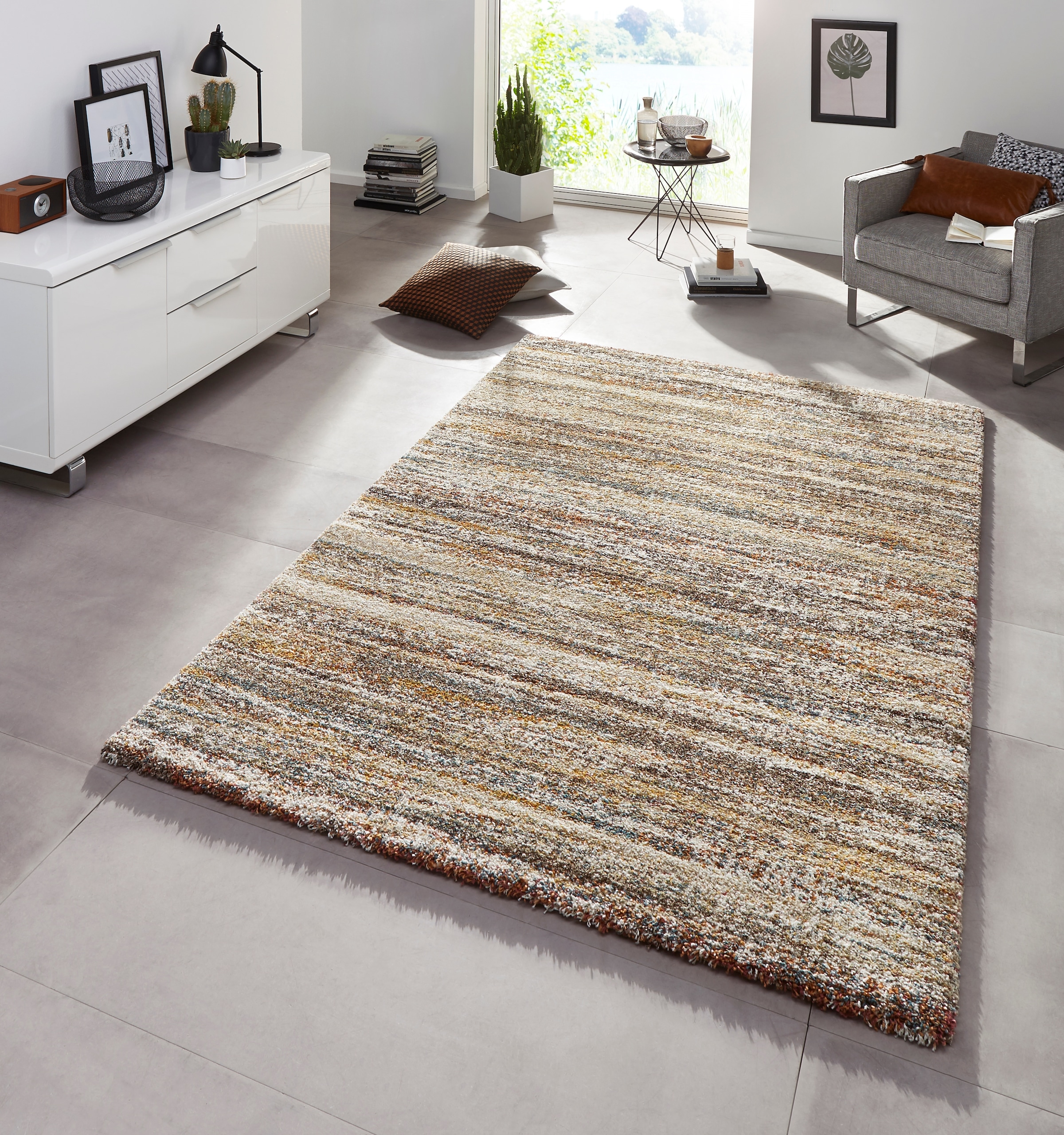 HANSE Home Hochflor-Teppich »Granite« rechteckig 25 mm Höhe Teppich, Hochflor, Shaggy, Weich, Flauschig, Wohnzimmer, Schlafzimmer