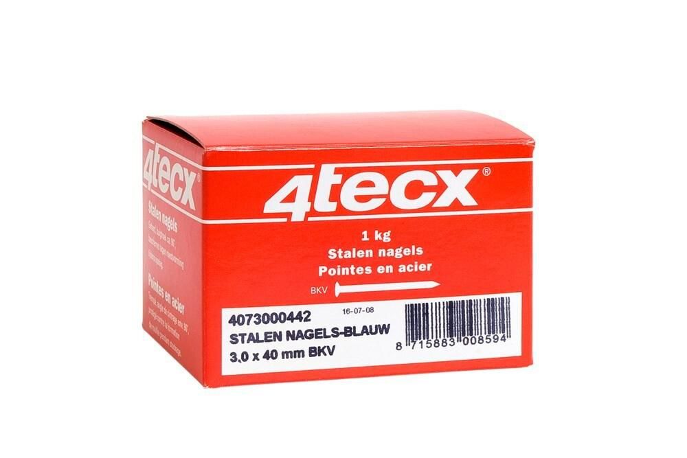 4tecx Stalen Nagel 2,5x40mm Platconischekop Verzinkt VE=250 - 4073000048
