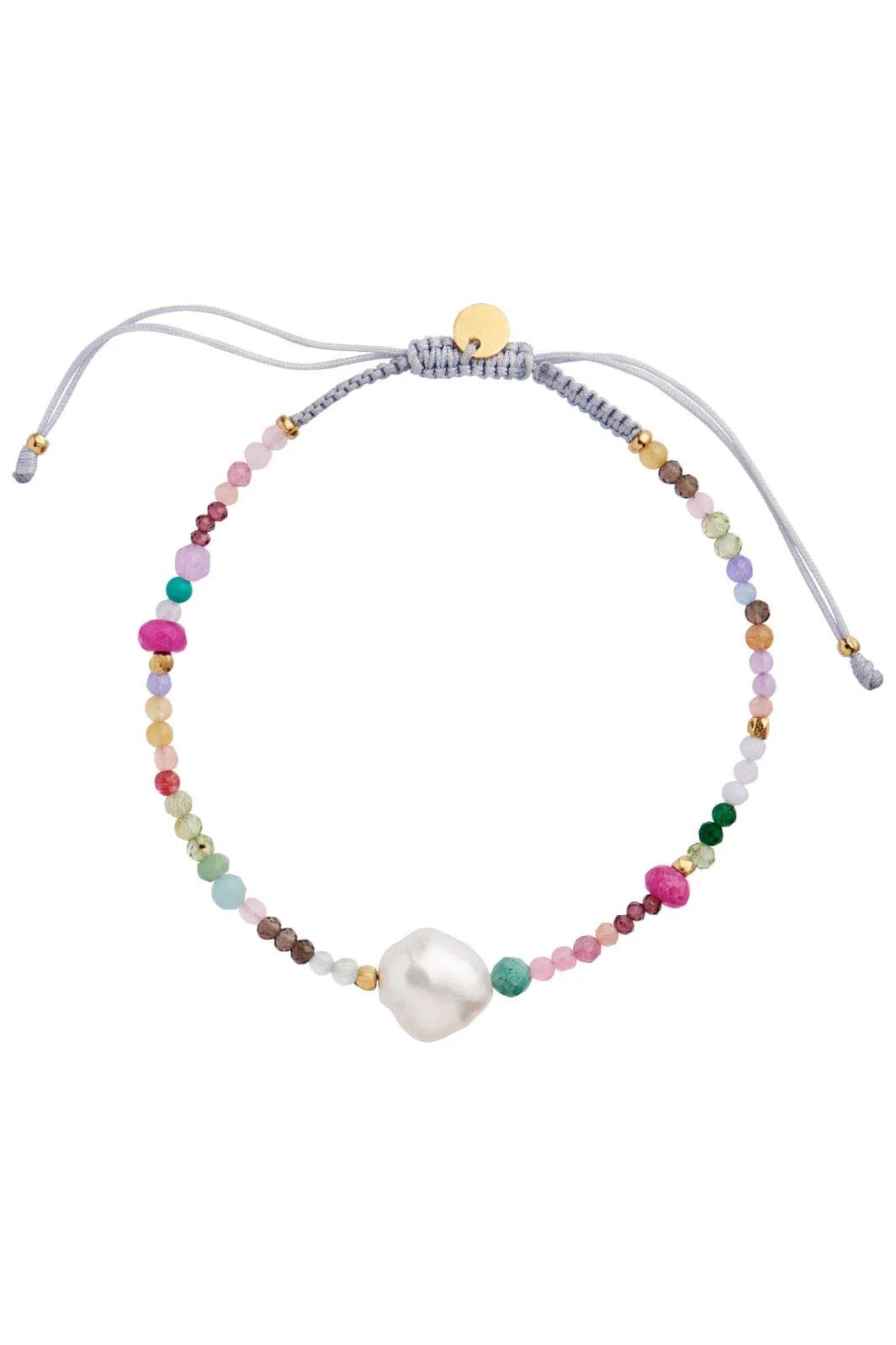 Stine A Color Crush Bracelet With Multi Mix And Light Grey Ribbon