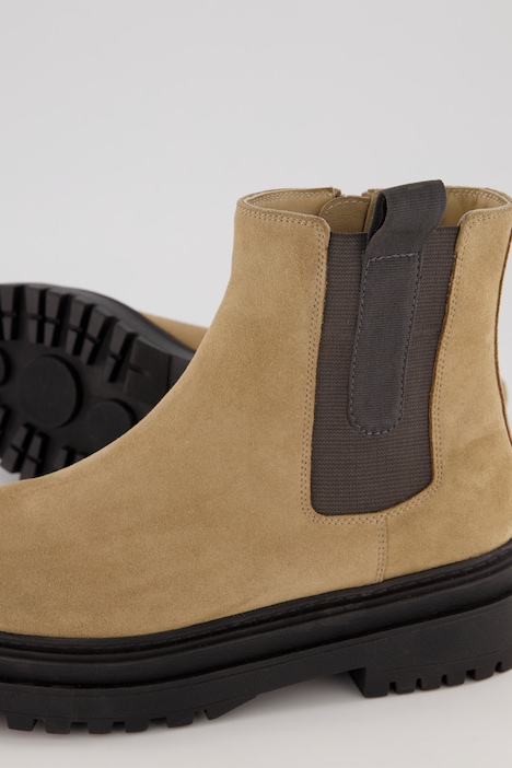 Leder-Chelsea-Stiefeletten, Veloursleder, Weite H