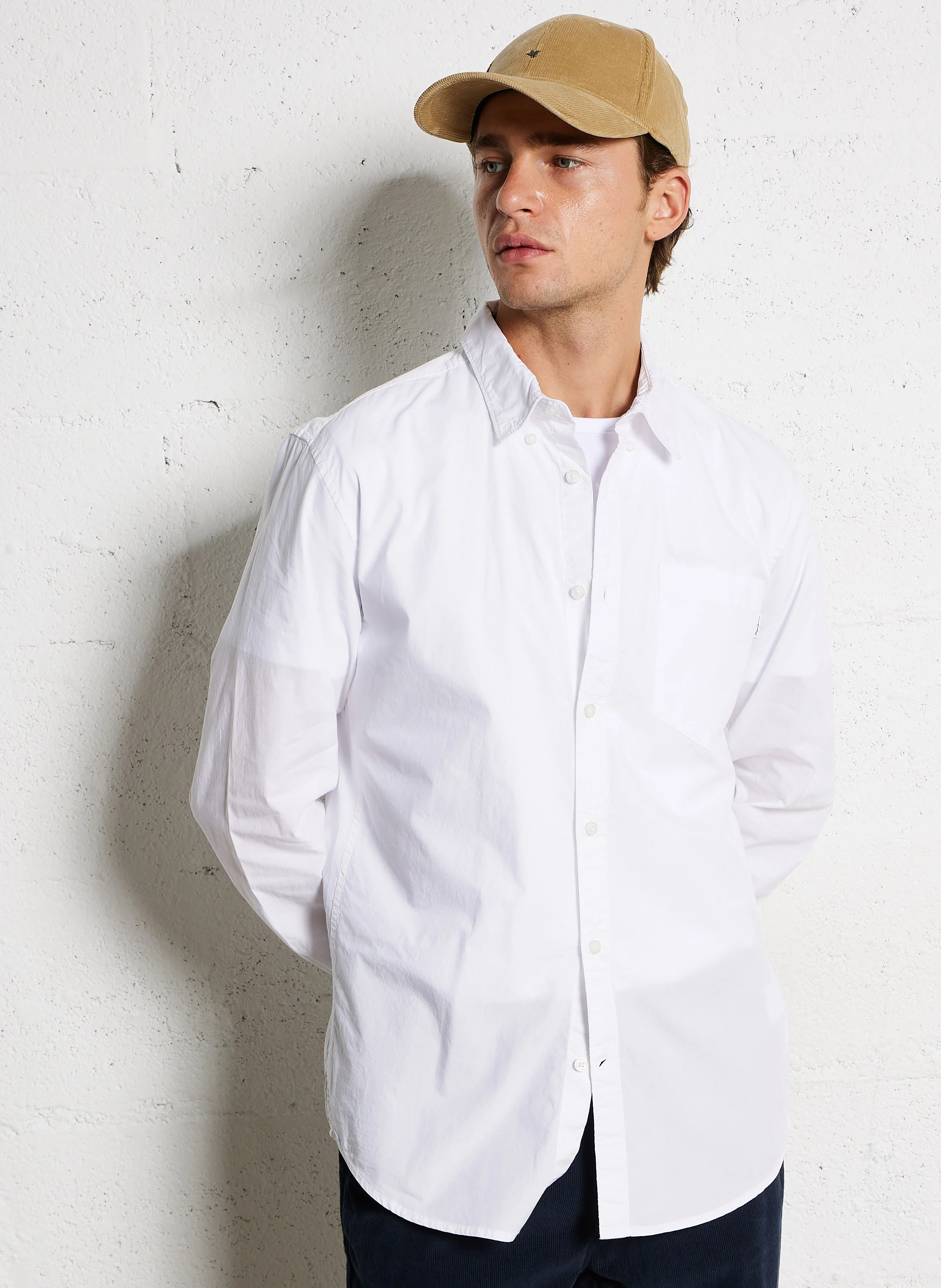 PRINCE - Chemise col classique droite en coton | Blanc