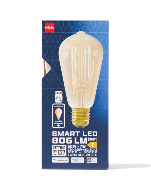 ampoule led smart edison doré E27 7W 806lm st64