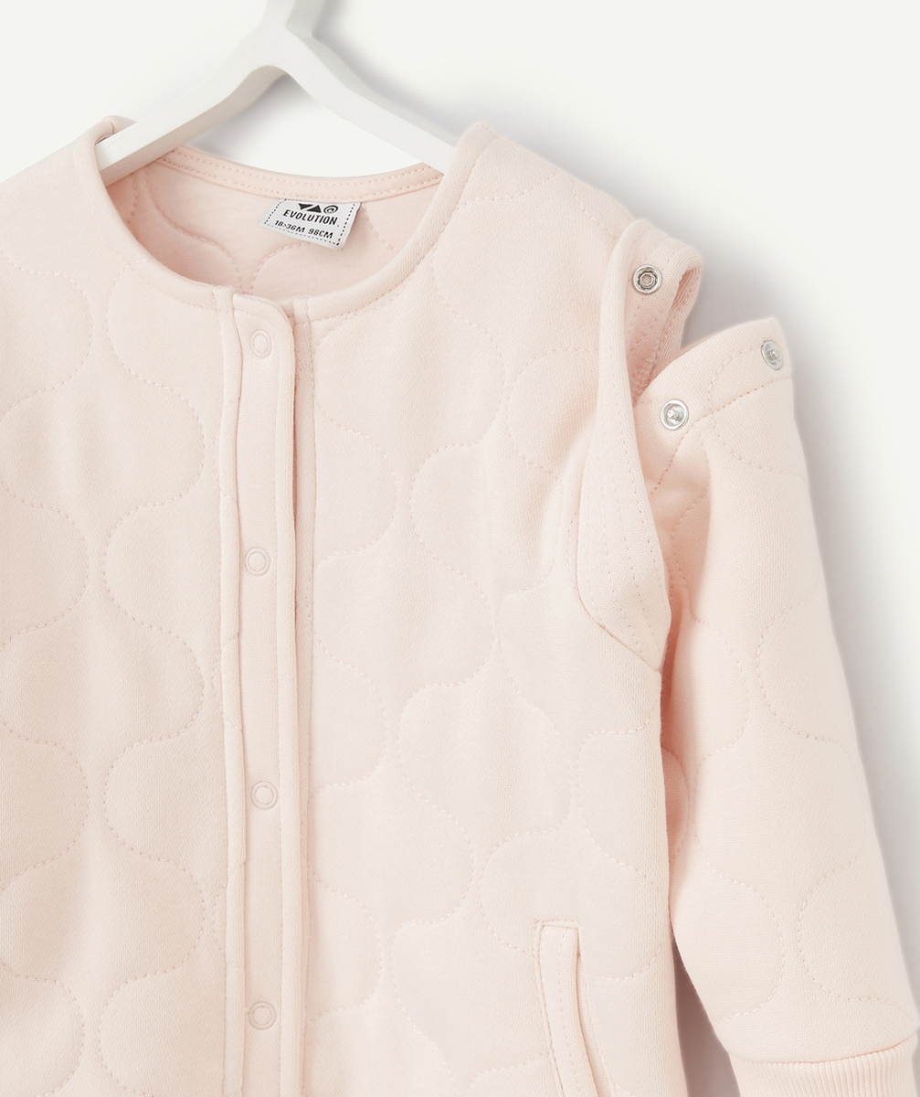 CARDIGAN ROSE ÉVOLUTIF FILLE EN FIBRES RECYCLÉES