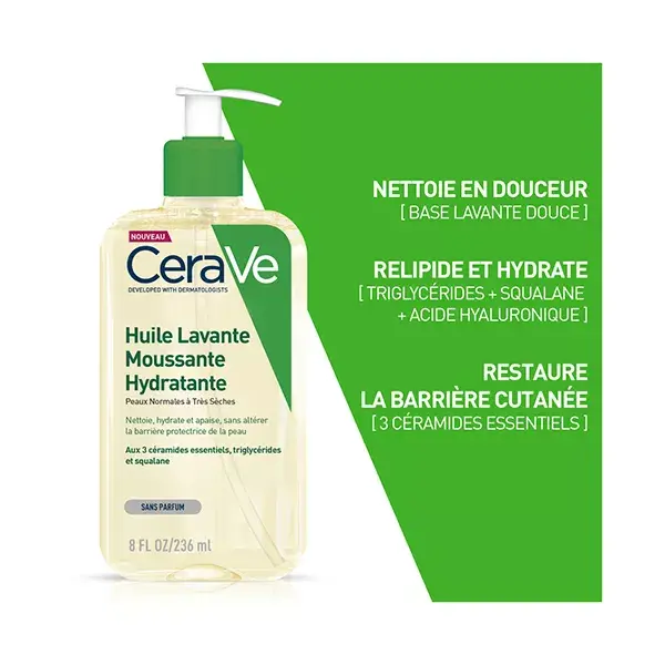 CeraVe Sabonete Facial Espuma Hidratante à Base de Óleo 236ml