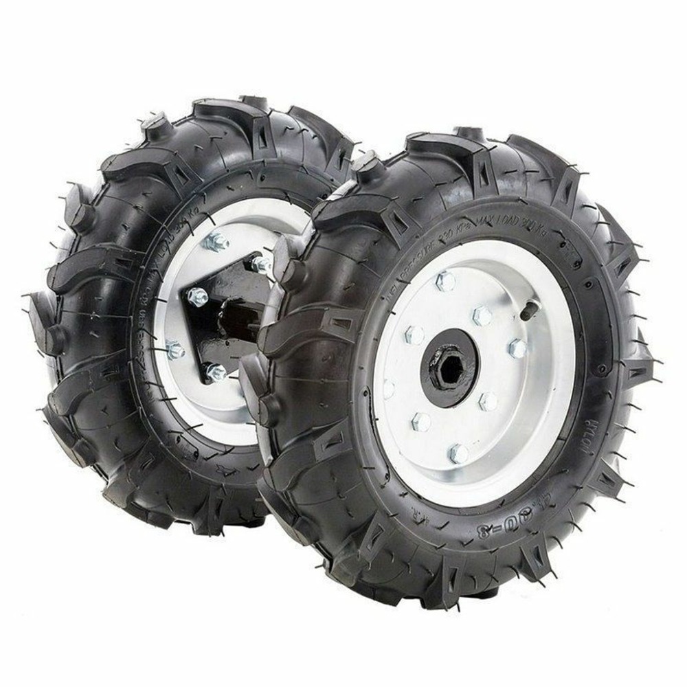 Kit 2 roues pneumatique avec moyeux pour motobineuse et motoculteur 400x8 lea