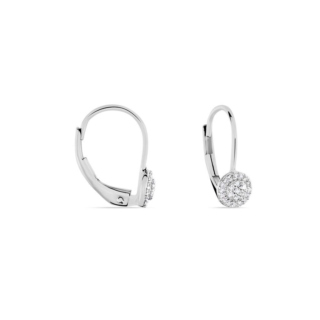 Boucles D'oreilles Pendantes Ursilla Or Blanc Diamants