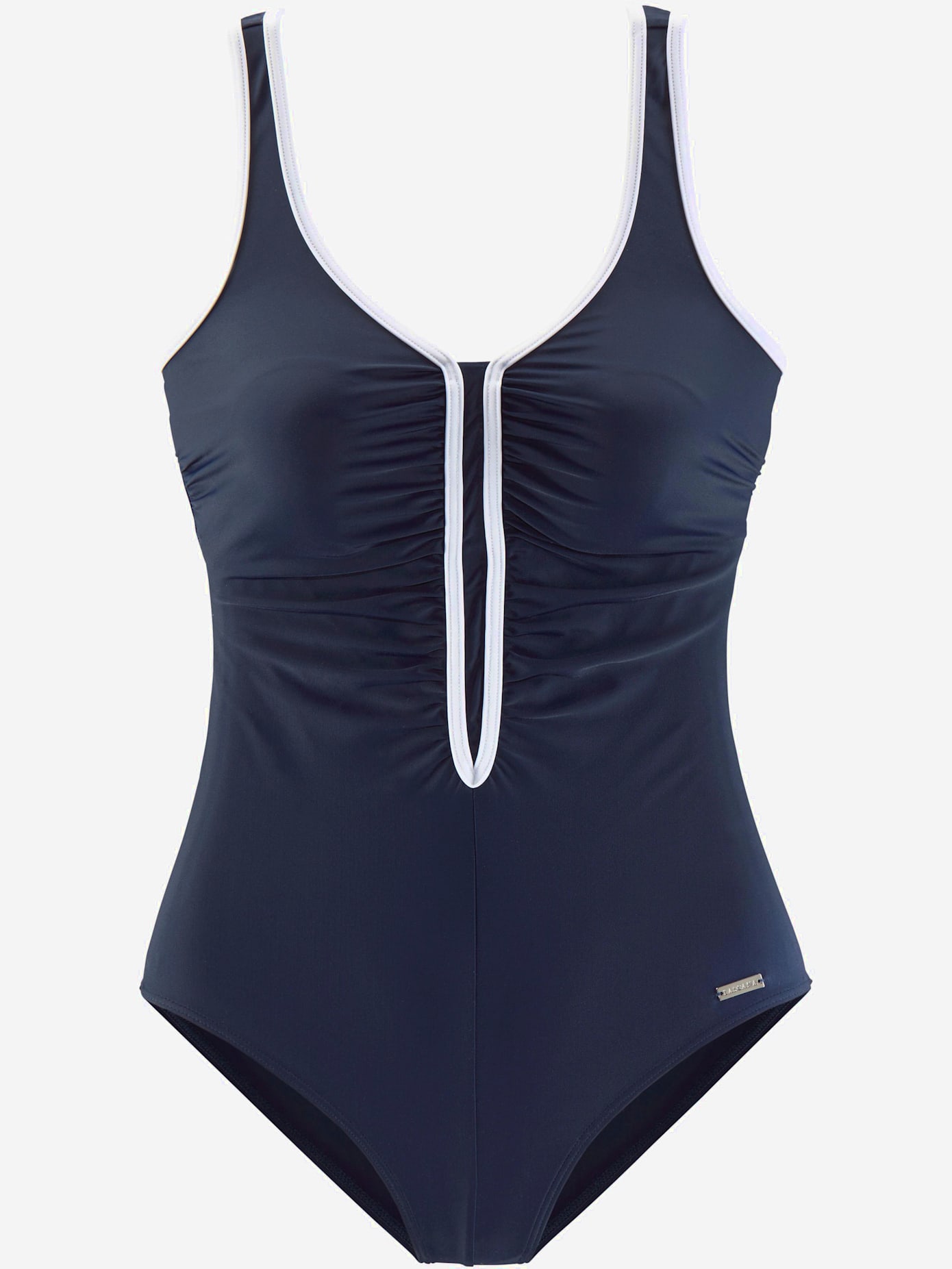 Maillot de bain coupe sportive avec passepoil contrasté
