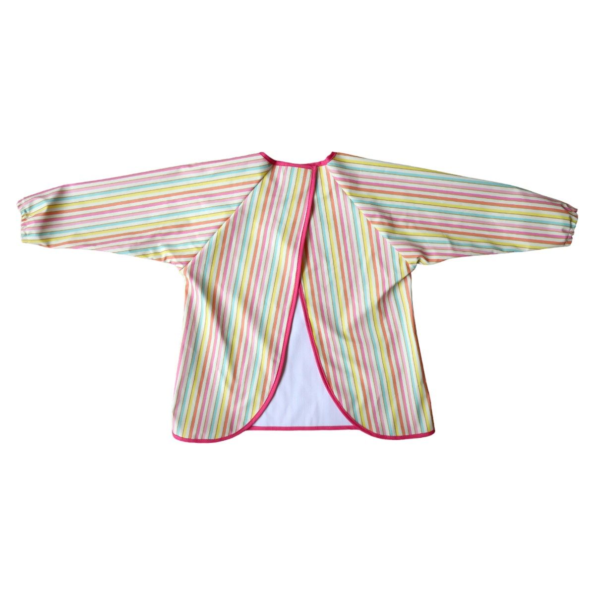 Bavoir tablier manches longues rayé multicolore 3-5 ans - Miaou Jolie saison