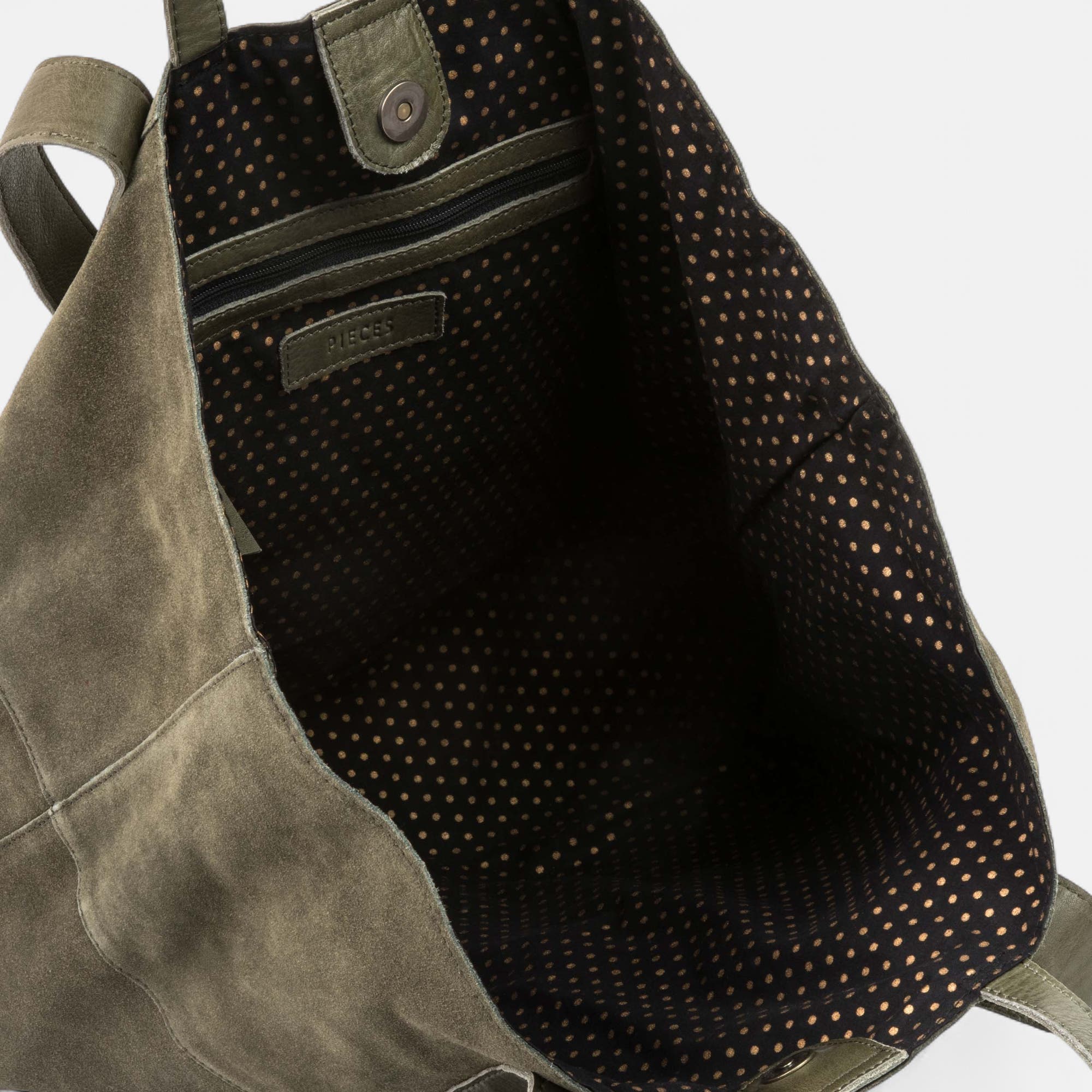 Sac de shopping en cuir kaki