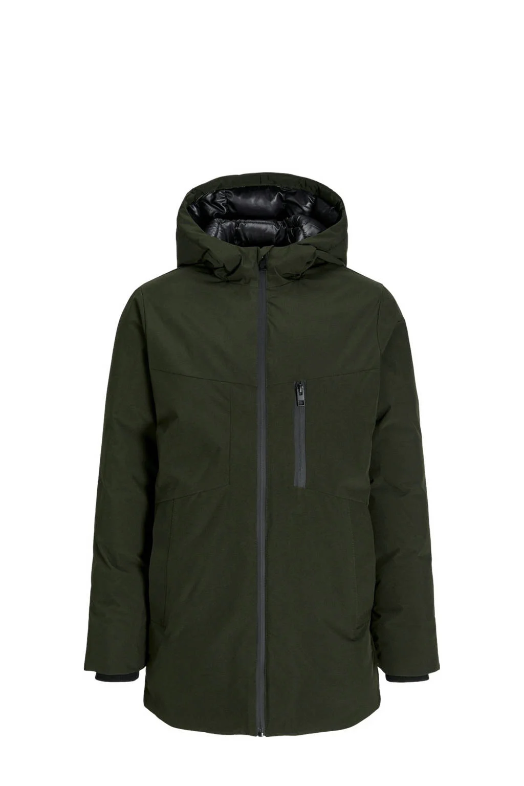JACK & JONES gewatteerde winterjas JJPAYNE donkergroen