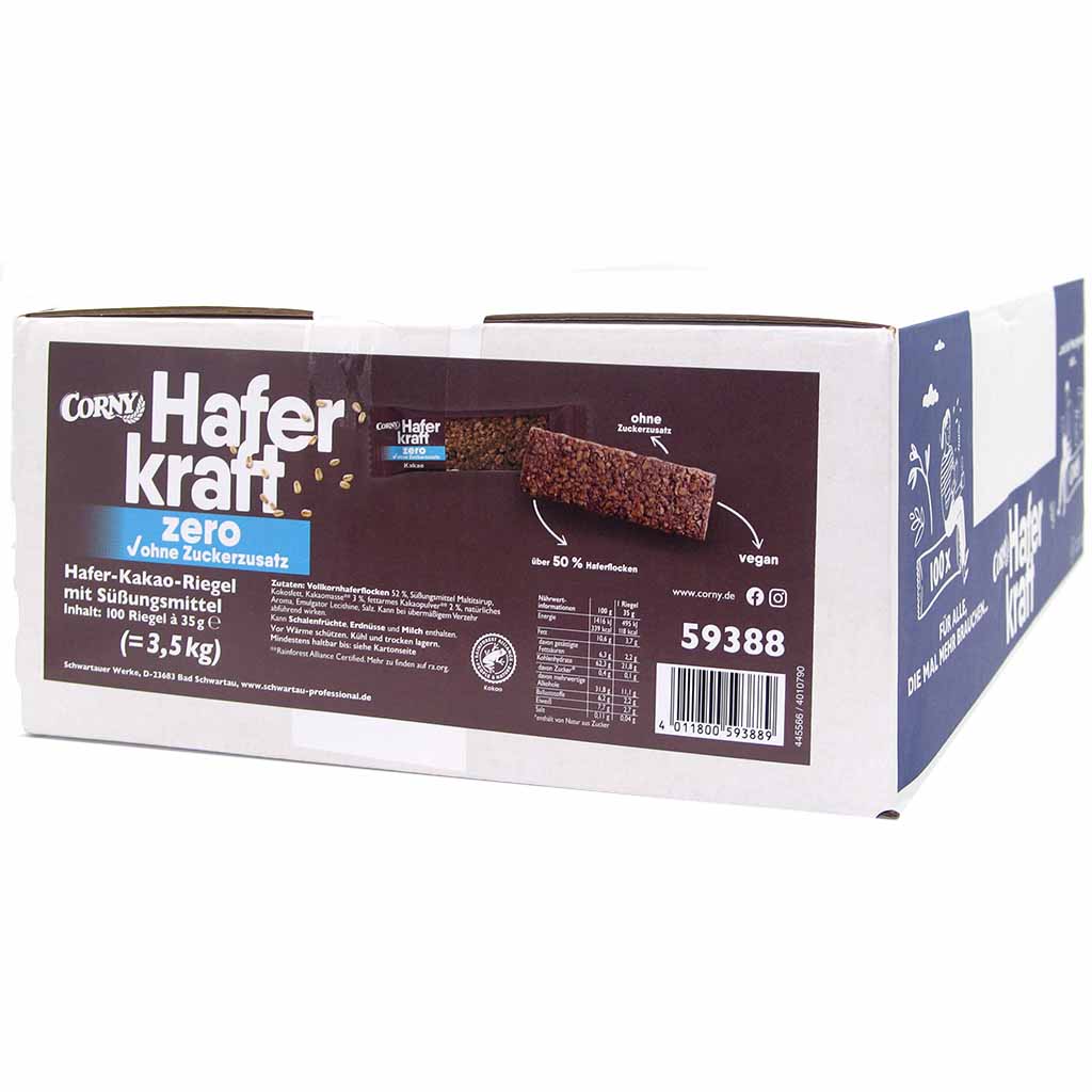 Corny Haferkraft Zero Kakao 100x35g=3,5kg MHD:13.8.25