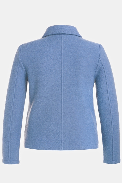 Wolljacke, Straight Fit, Hemdkragen, Langarm