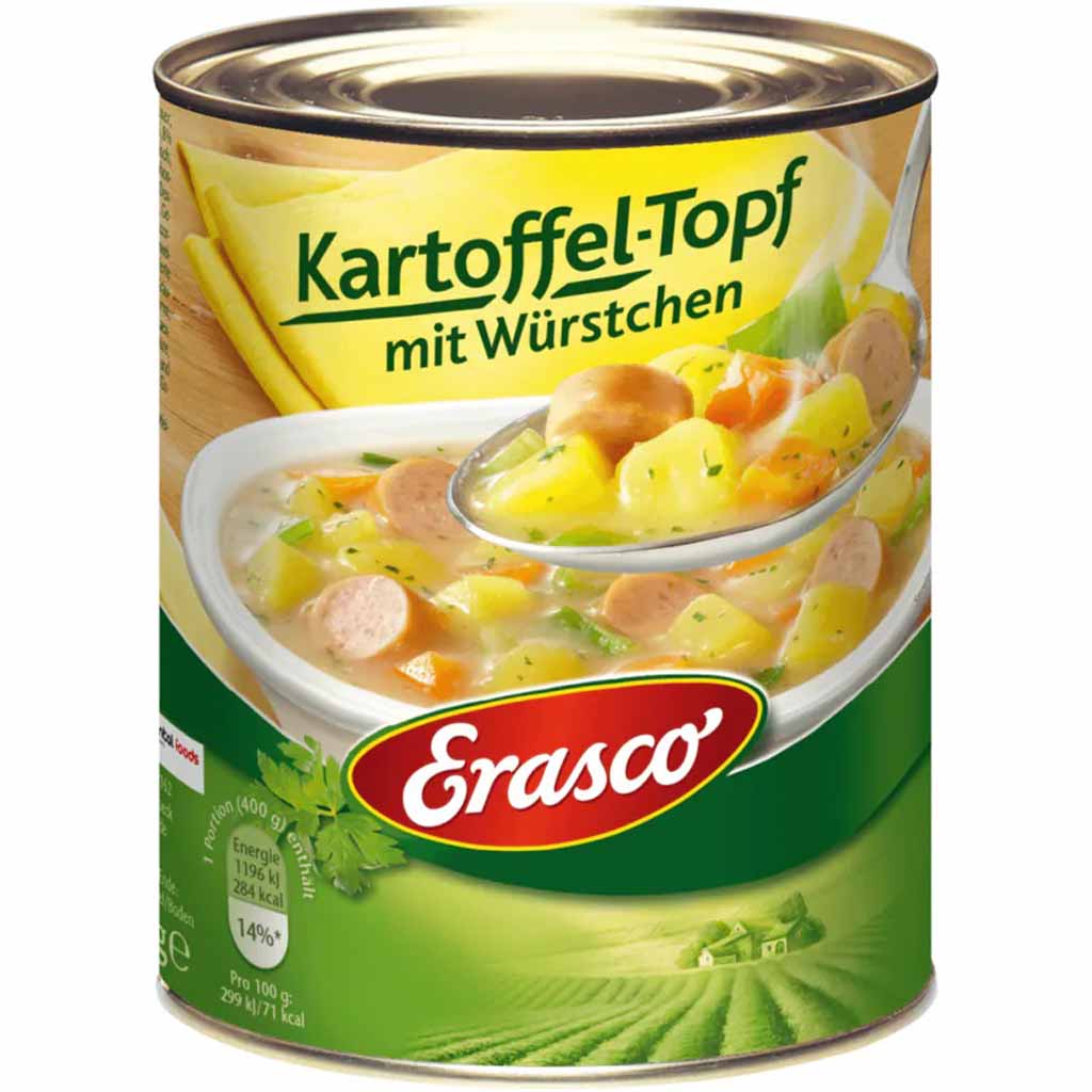 Erasco Eintopf Kartoffeltopf mit Würstchen 800g MHD:30.12.27