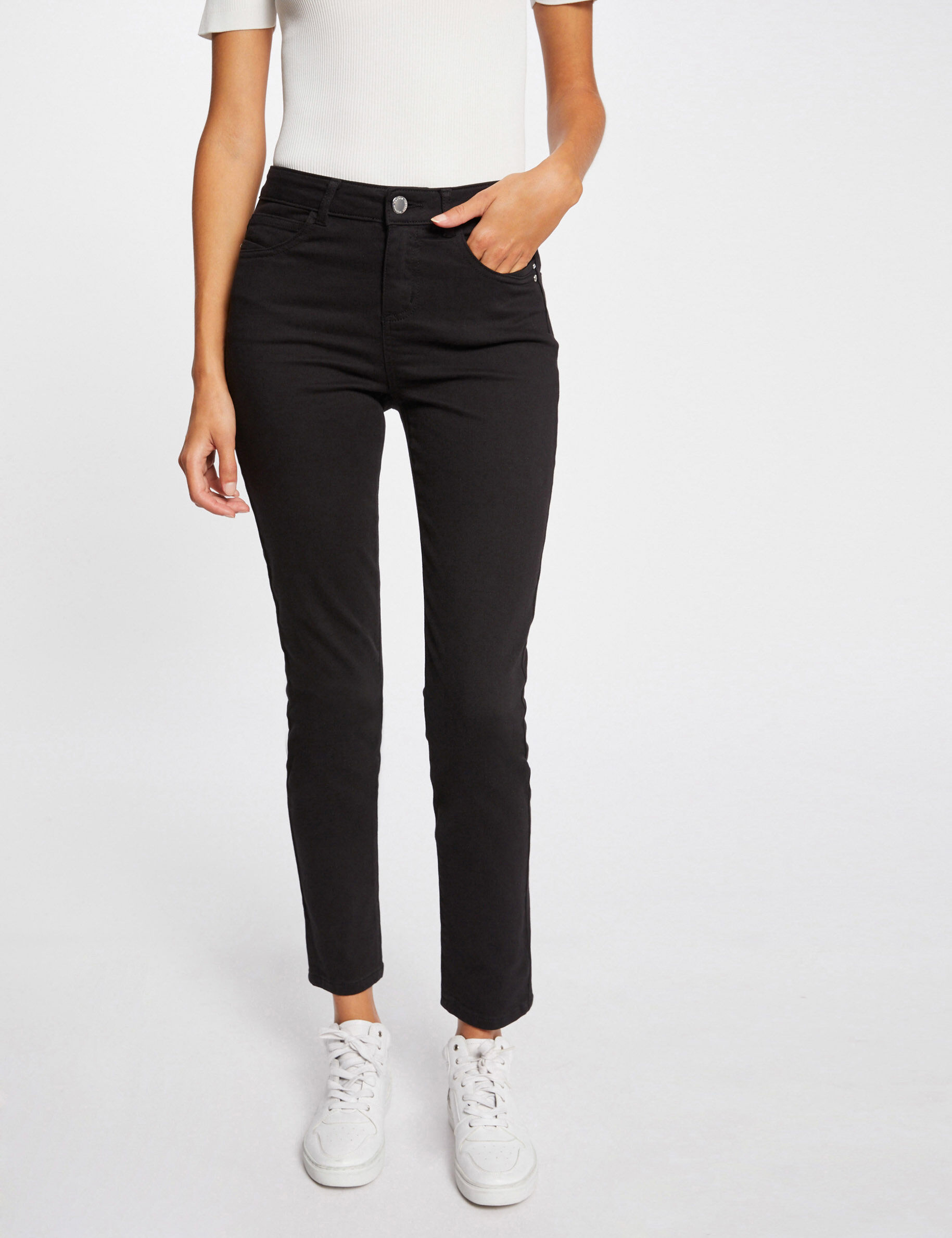 Pantalon slim taille standard noir femme - noir