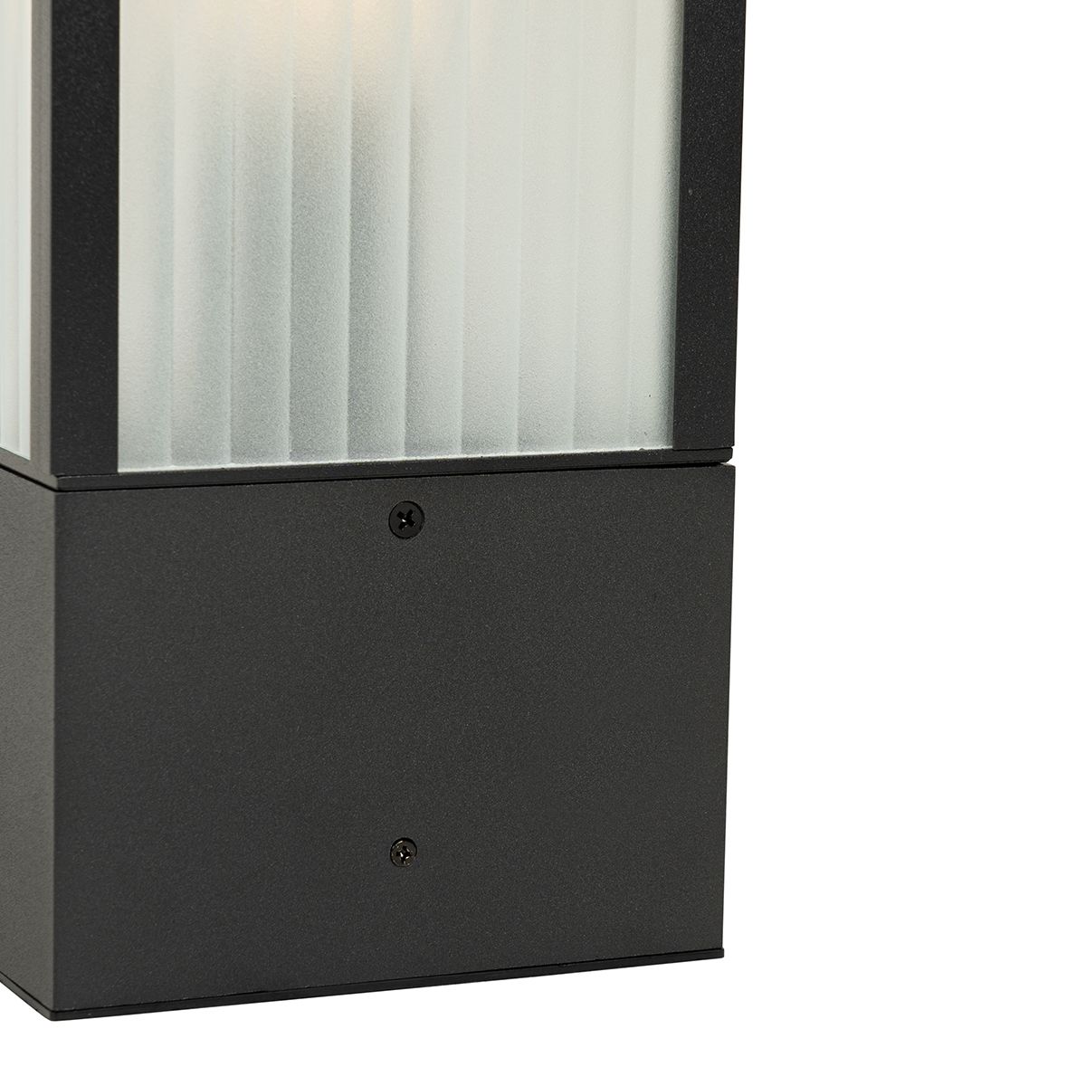 Smart staande buitenlamp zwart met ribbel glas 40 cm incl. Wifi A60 - Charlois