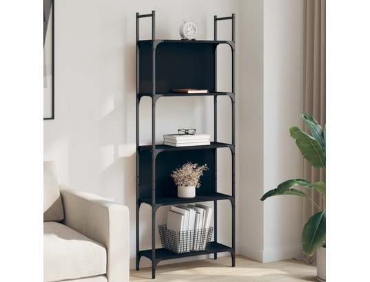 VIDAXL - Bibliothèque à 5 niveaux noir 60,5x24x166,5cm bois d'ingénie...