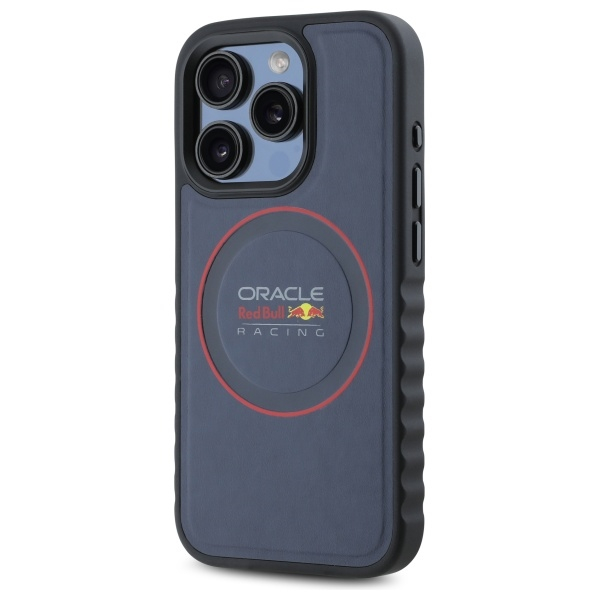 iPhone 15 Pro MagSafe Leder Hardcase Hülle (RBHMP15L24PUILVR) - Navy