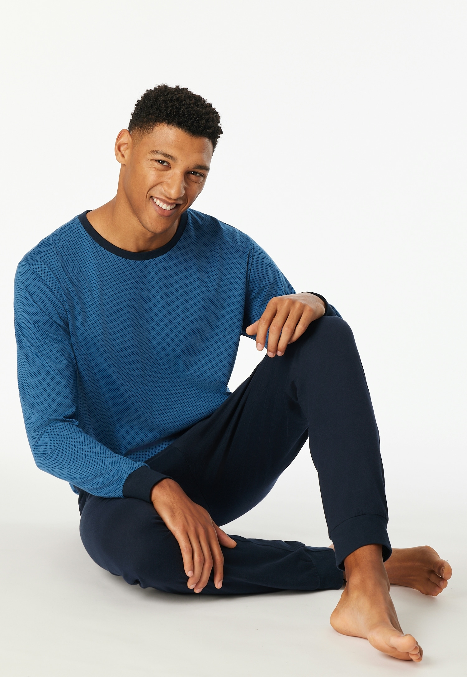 uncover by SCHIESSER Schlafanzug »Uncover Nightwear«, 2 Stk. Langarm, Rundhals-Ausschnitt, Single Jersey-Qualität, weich