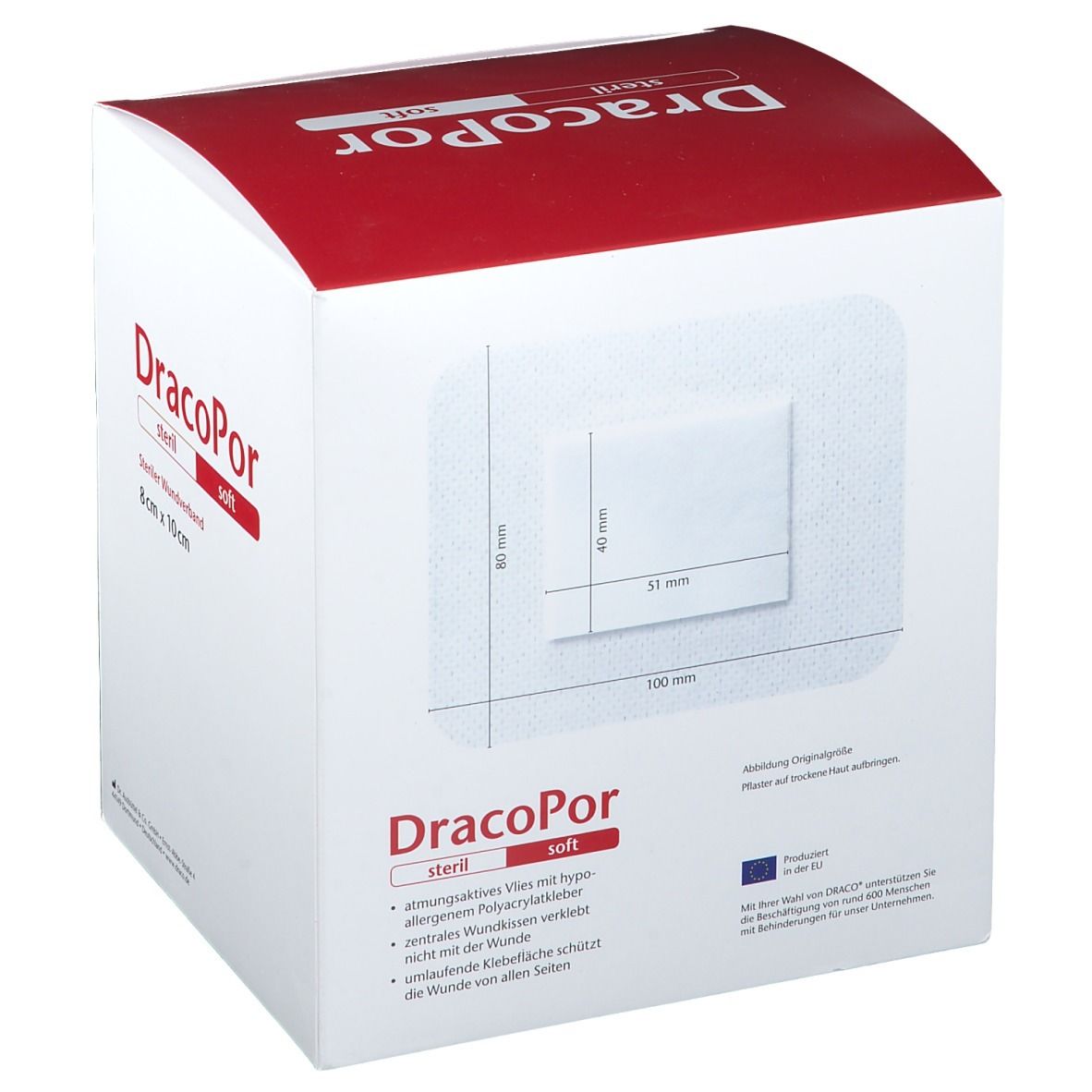 DracoPor Wundverband 8 cm x 10 cm steril