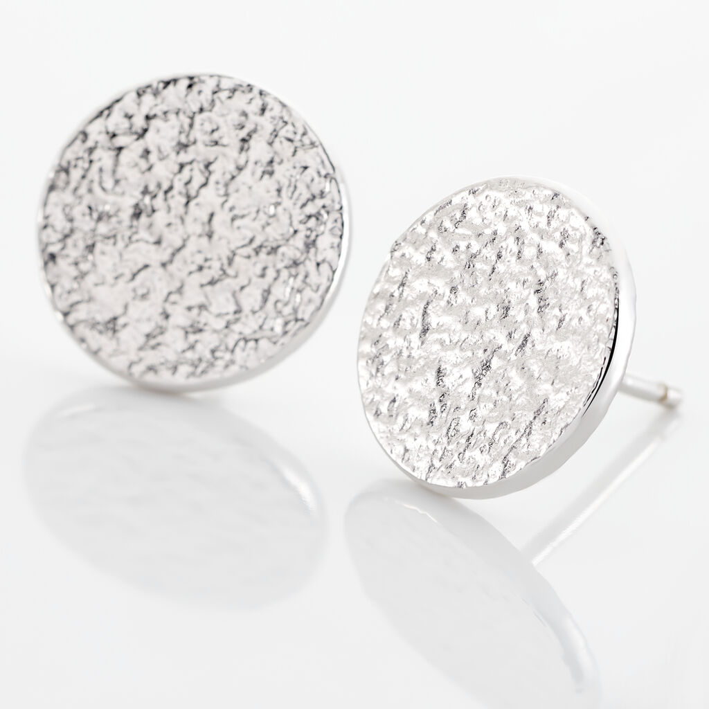 Boucles D'oreilles Puces Blanka Argent Blanc