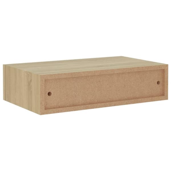 vidaXL Veggmontert skuffehylle eik 40x23,5x10 cm MDF