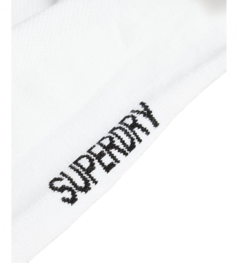 Meias brancas de cano curto Superdry Coolmax