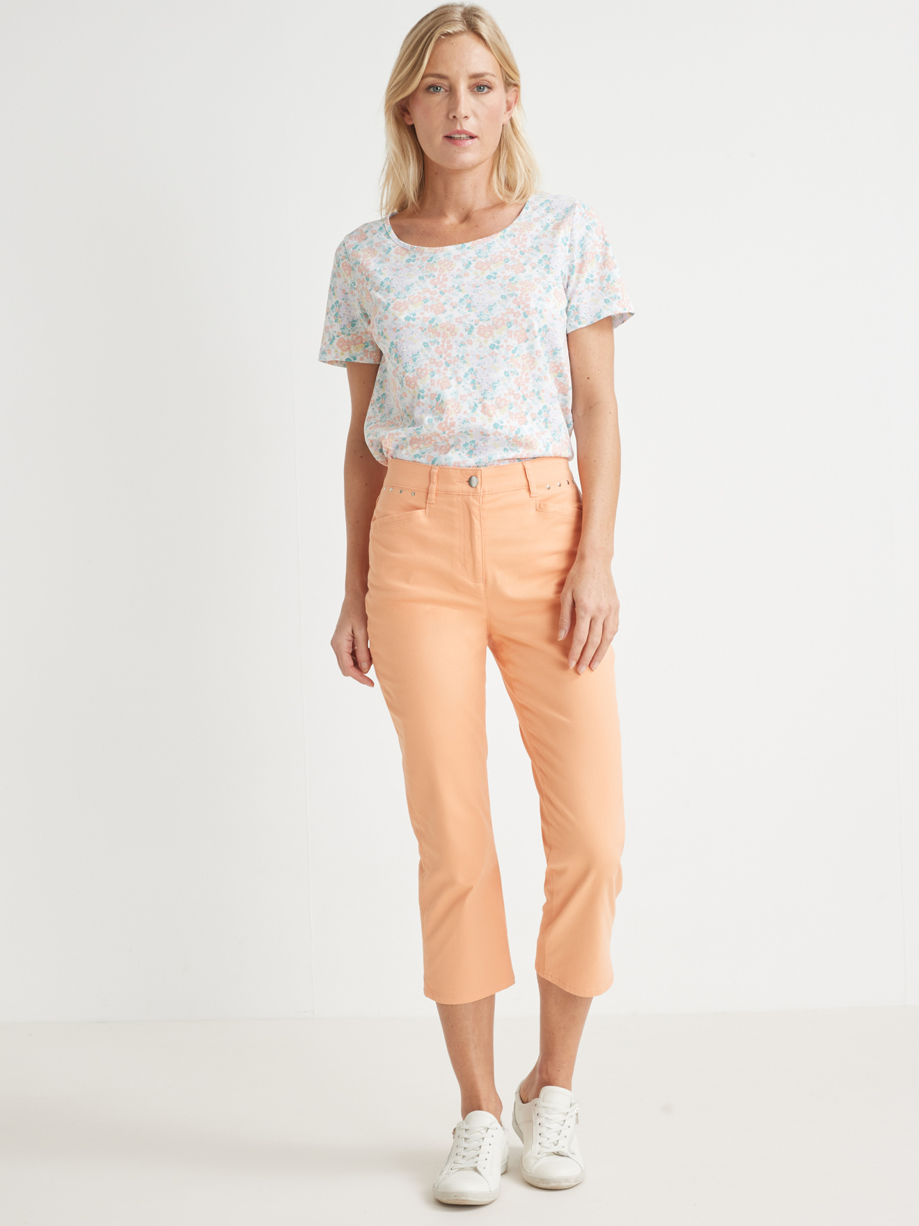 Pantalon corsaire en toile extensible