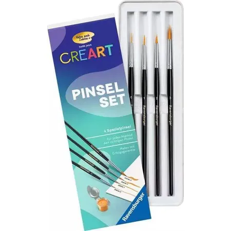 Ravensburger CreArt GER Pinselset in Blechdose D - Malen nach Zahlen