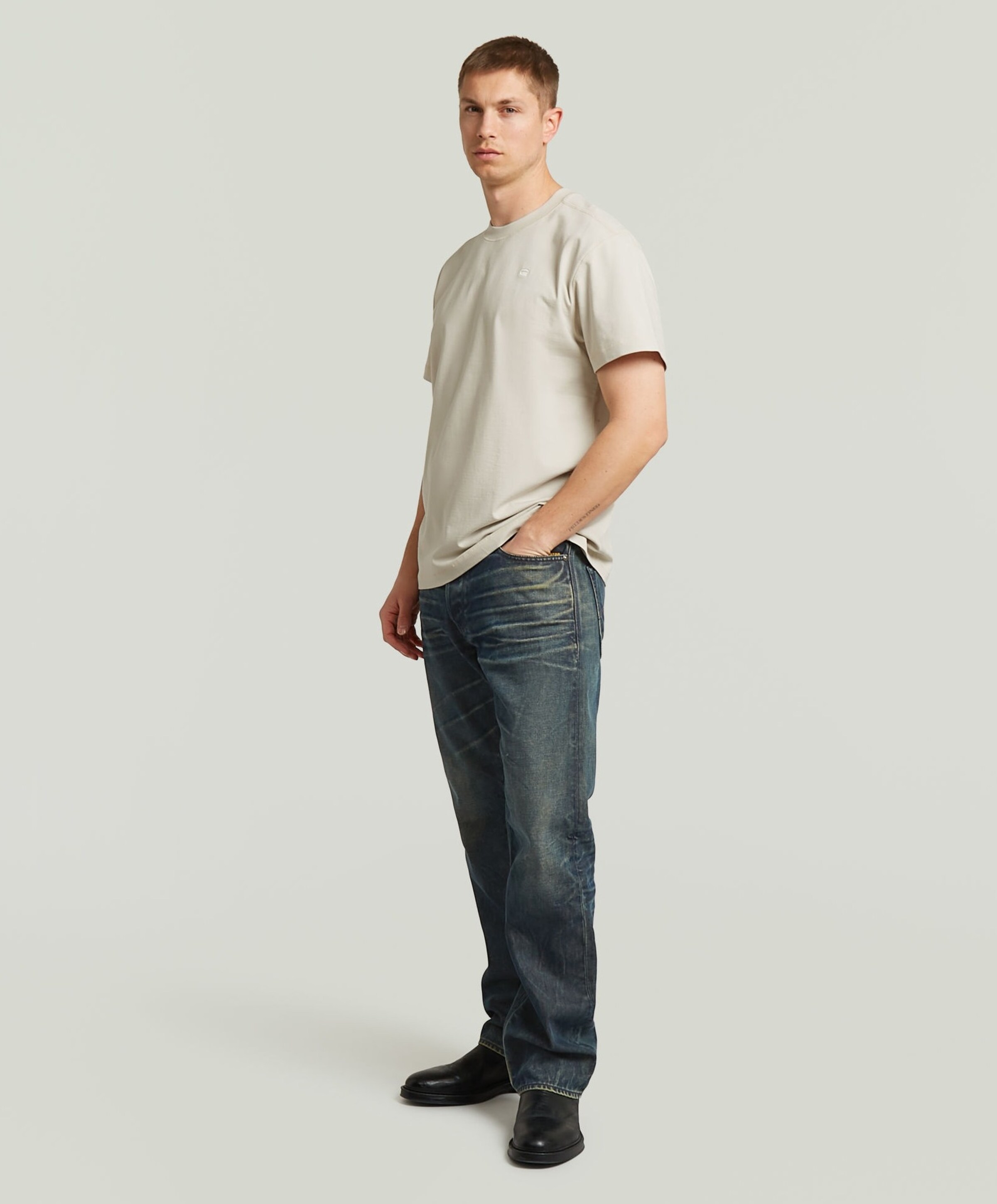 G-Star Raw Heren T-shirt ecru