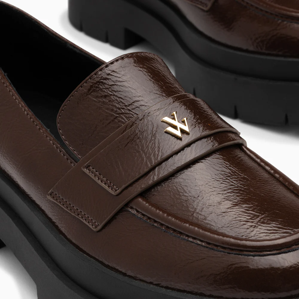 Mocassins, Derbies, Ballerines-Mocassins Rosalie marron à plateforme crantée