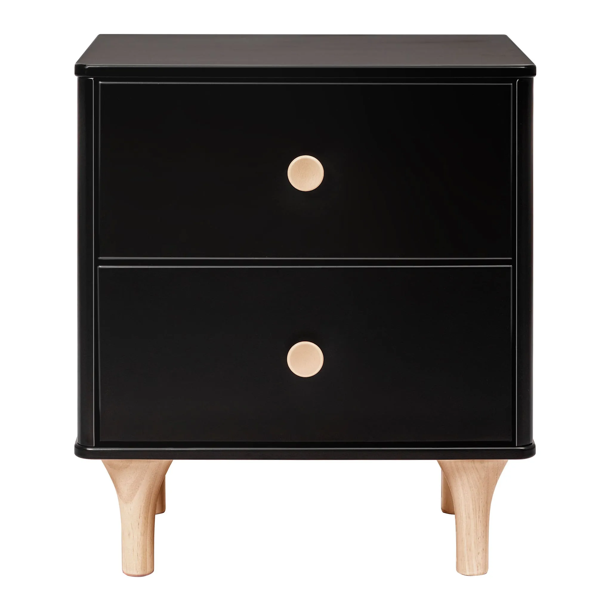 Babyletto Table de Nuit Lolly avec Port USB - Noir et Naturel Lavé