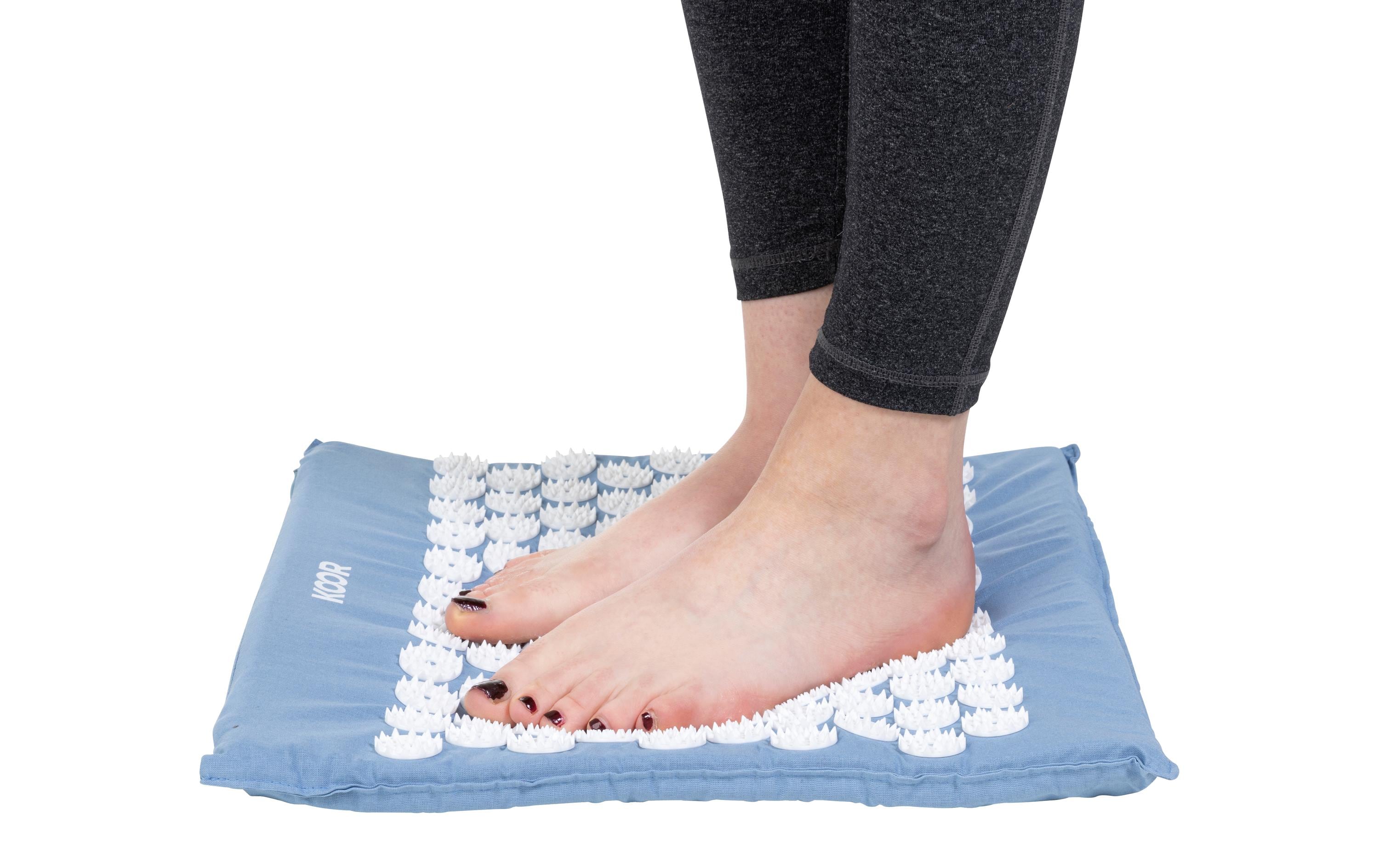 Akupressur-Fussmatte Blau/WeissStachelmatte für die Füsse