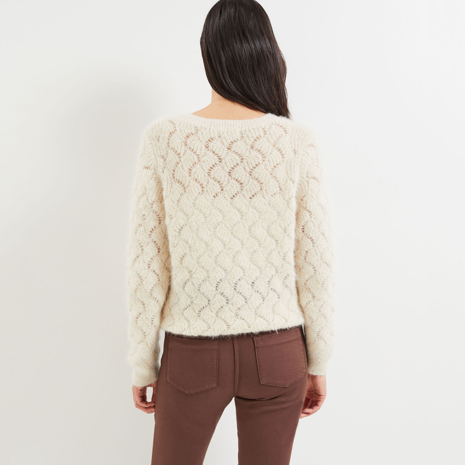 Pull maille ajourée femme