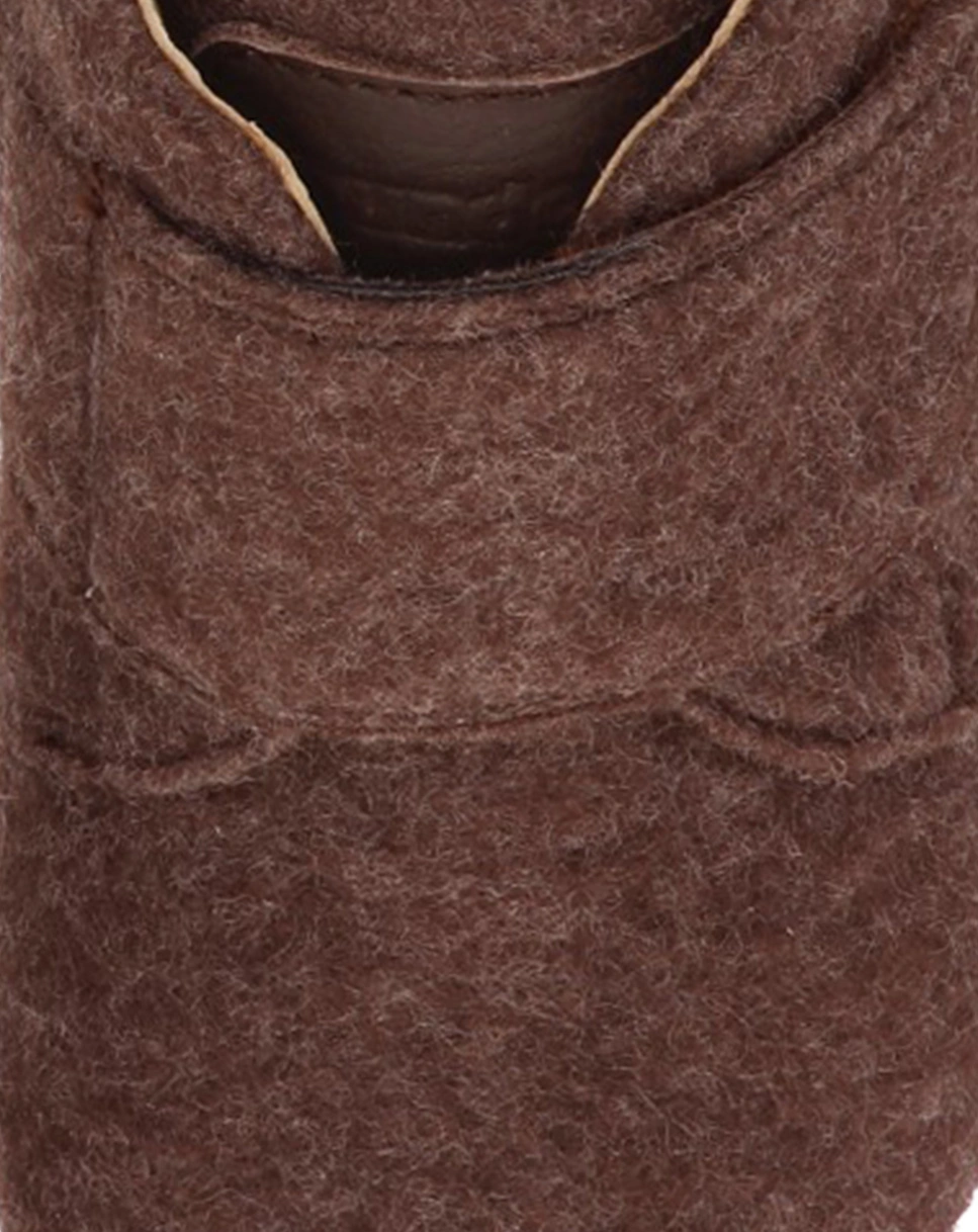 Klett-Krabbelschuhe TANNU WOOL in brown